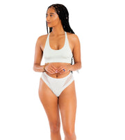 High Waisted Mesh Panel Cheeky