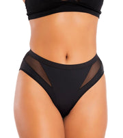 High Waisted Mesh Panel Cheeky
